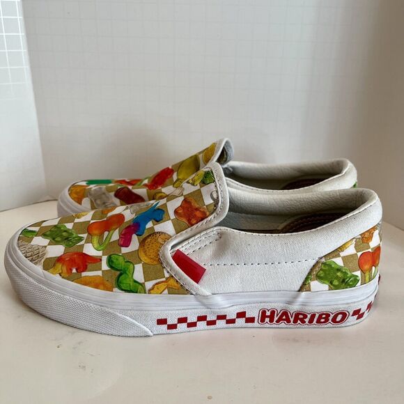 VANS X Haribo Classic Slip On Goldbears Checkerboard Multi Kids 3 Sneakers Gummy - Picture 4 of 10